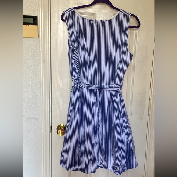 Blue Striped Sleeveless Dress Size 12 - Picture 3 of 6
